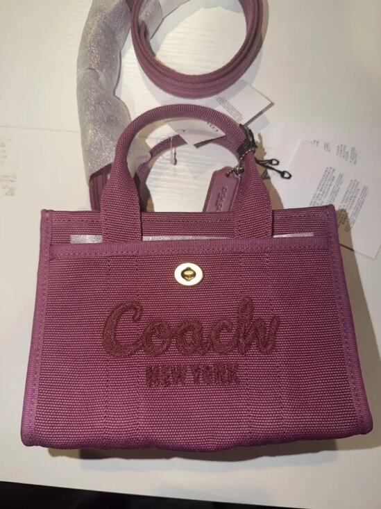Coach Handbags - NWT B7-002 COACH Cargo Tote Bag 20 Crossbody In Canvas/Gold/Pink CZ098